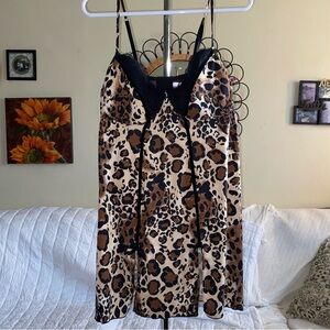 Leopard Print Underwire Molded Bra Babydoll Lingerie Cacique Plus Size 22/24